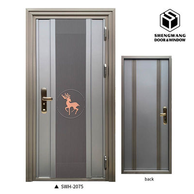 Gepersonaliseerde grootte Hotel Swinging Roestvrij staal deur Warmteoverdracht Print Metalen Luwer deuren