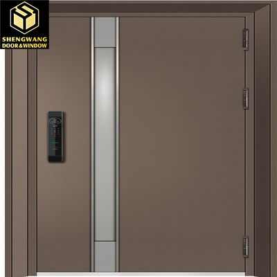 Warmte-isolatie Bruin Moderne aluminium toegangsdeuren waterdichte voordeur aluminium