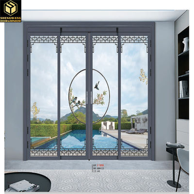 Witte aluminium schuifdeur van glas geïsoleerd glas aluminium geglazuurde schuifdeuren thermische isolatie