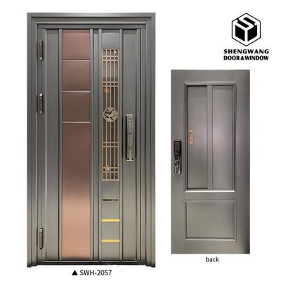 Commerciële 4 x 8 zwarte aluminium binnendeuren Brandvrije metalen deuren met afwerkingspaneel