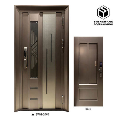 Zilveren Brandvaste Aluminium Slaapkamer Deur Op maat Gekleurd Mdf Solid Core Door ODM
