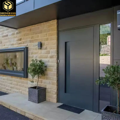 Handvat Zwart Houten Aluminium Tuinpoort Geruisloos Aluminium Pivot Ingang Doors