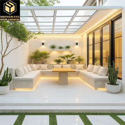 Slijdend scherm zonder raam Aluminium Slijdende deuren Woonruimte Slaapkamer Glas Interne deuren